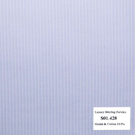 S01.428 - Sơmi Cotton & Modal - Tím Sọc